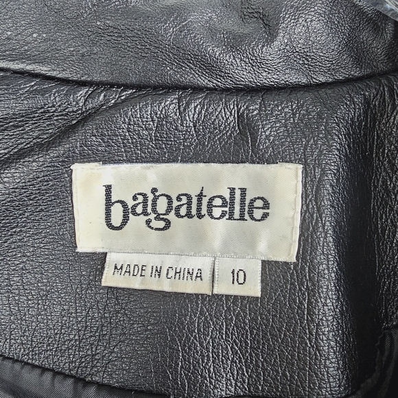 Bagatelle Black Leather Trench Coat with Belt - Picture 4 of 14